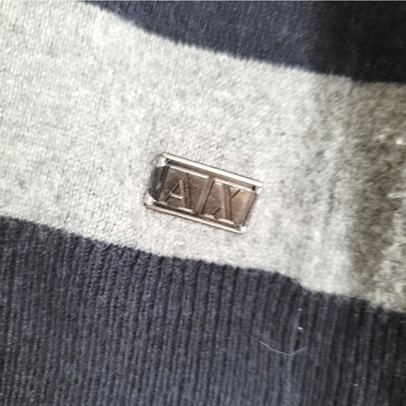 Armani Exchange Men's Stripe Long Sleeves Top Size Medium in Black Gray - Picture 5 of 8
